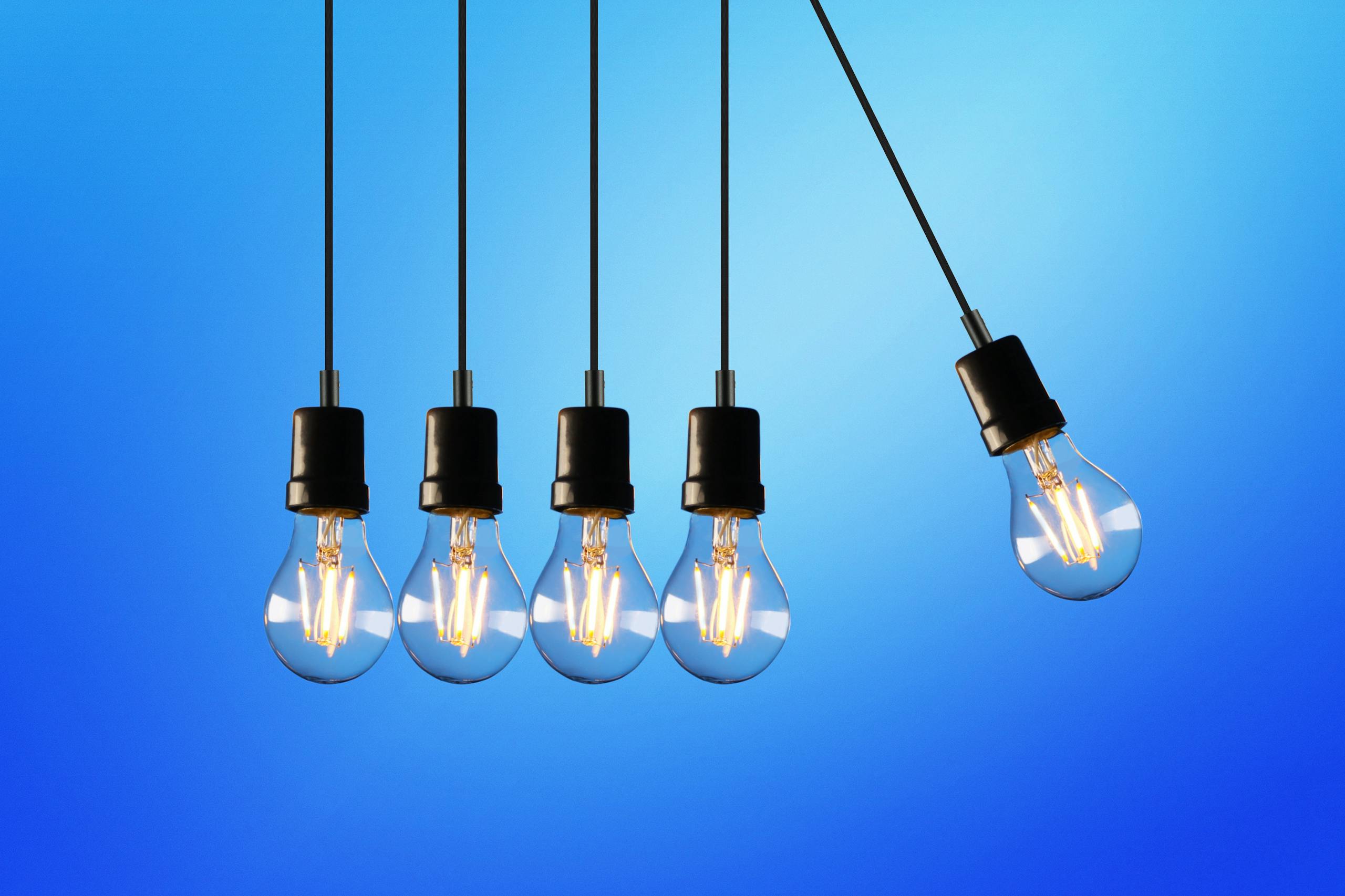 Five Bulb Lights for electricity